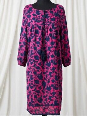 Studio Park Hot Pink and Navy Floral Shift Dress